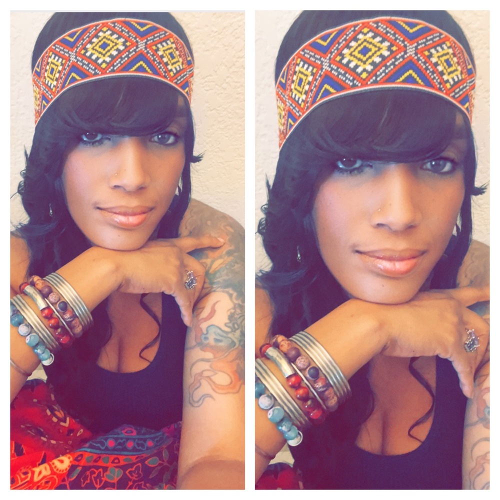 2/$9.00 Handmade Boho Headband Size (23-23 1/2β) Elastic Back Unisex - Picture 2 of 7